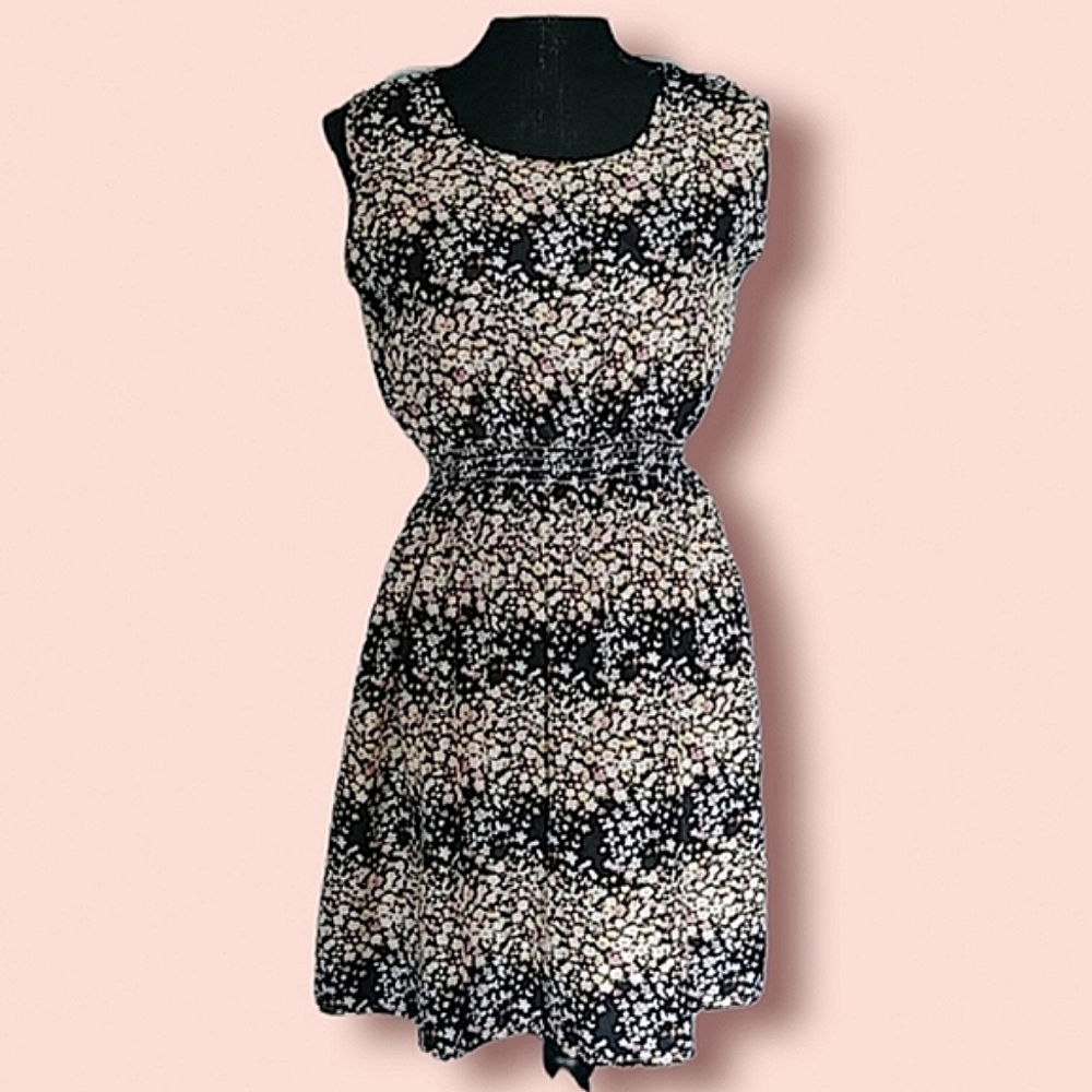 Black Floral Sleeveless Dress